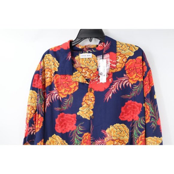 NWT Raga man hawaiian shirt Men's 2XL robin button down viscose floral camp - Picture 2 of 9